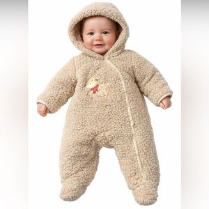 Minibean Baby Sherpa Fleece Hooded Bunting One-Piece | 3–6 Months | Lightweight